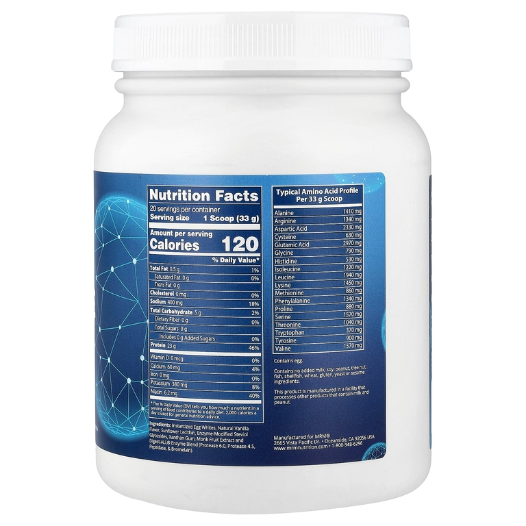 MRM Nutrition, протеин яичного белка, ваниль, 680 г (1,5 фунта)