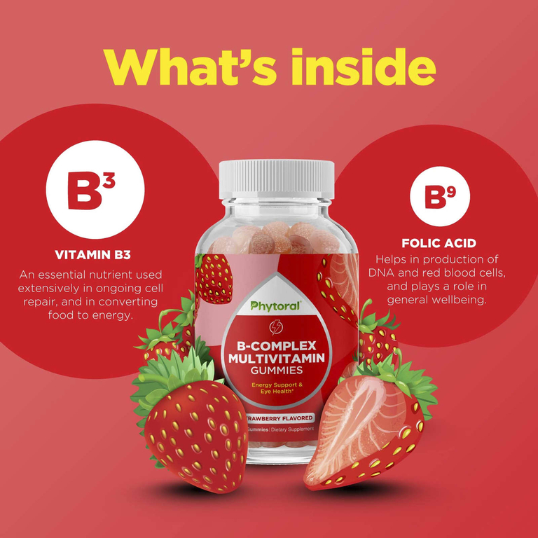 Phytoral, комплекс витаминов группы B, со вкусом клубники, 60 жевательных таблеток