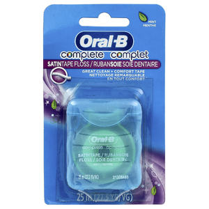 Oral-B, Complete, нить SATINtape, мятный вкус, 25 мг (27,3 ярда) (Товар снят с продажи) 