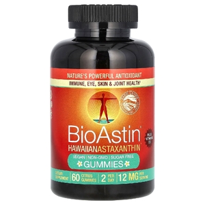 Nutrex Hawaii, BioAstin®, гавайский астаксантин в жевательных таблетках, с цитрусовым вкусом, 60 жевательных таблеток