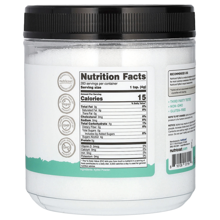 Nutricost, Pantry, ксилитол в порошке, подсластитель на растительной основе, 1134 г (2,5 фунта)