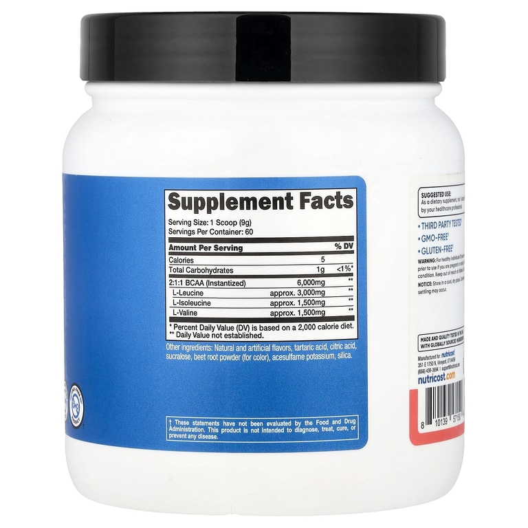 Nutricost, Performance, BCAA, арбуз, 558 г