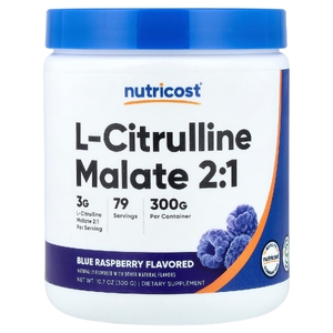 Nutricost, L-цитруллин малат 2:1, голубая малина, 300 г (10,7 унции)