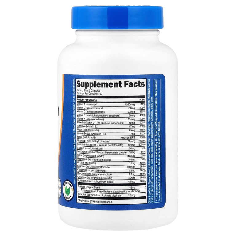 Nutricost, мультивитамины, 120 капсул