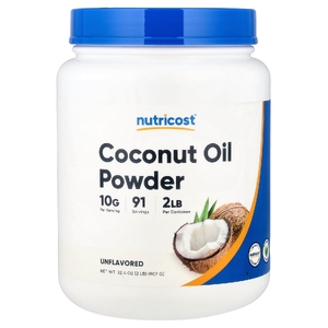 Nutricost, порошок кокосового масла, без добавок, 907 г