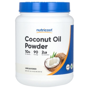 Nutricost, Порошок из кокосового масла, без добавок, 907 г (2 фунта)