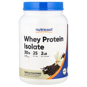 Nutricost, изолят сывороточного протеина, с ванильным вкусом, 907 г (2 фунта)