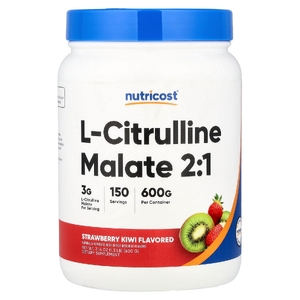 Nutricost, L-цитруллин малат 2:1, клубника и киви, 600 г (21,4 унции)