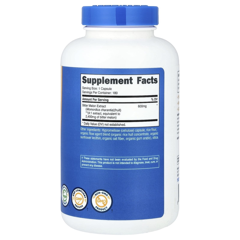 Nutricost, Горькая дыня, 2400 мг, 180 капсул