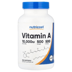 Nutricost, витамин A, 10 000 МЕ, 500 капсул