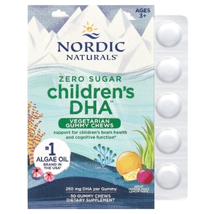 Nordic Naturals, ДГК для детей от 3 лет, без сахара, маракуйя и лимон, 250 мг, 30 жевательных таблеток