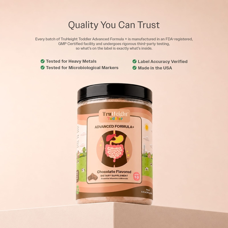 TruHeight, Toddler, Advanced Toddler Formula+, улучшенная добавка для малышей, для детей 1–3 лет, шоколад, 266 г (0,59 фунта)