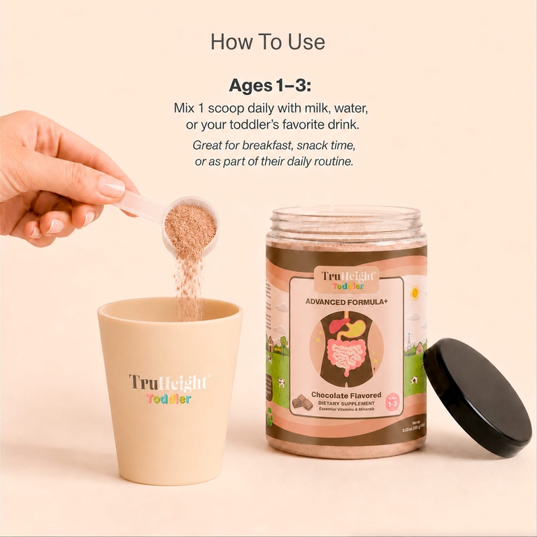 TruHeight, Toddler, Advanced Toddler Formula+, улучшенная добавка для малышей, для детей 1–3 лет, шоколад, 266 г (0,59 фунта)