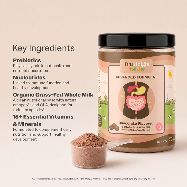 TruHeight, Toddler, Advanced Toddler Formula+, улучшенная добавка для малышей, для детей 1–3 лет, шоколад, 266 г (0,59 фунта)