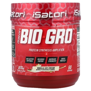 Isatori, Bio-Gro™ усилитель синтеза белка, ванильное мороженое, 114 г (4,02 унции)