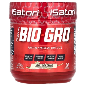Isatori, Bio-Gro, средство для синтеза протеина, со вкусом ванильного мороженого, 114 г (4,02 унции)