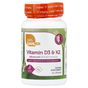 Zahler, витамины D3 и К2, 60 капсул