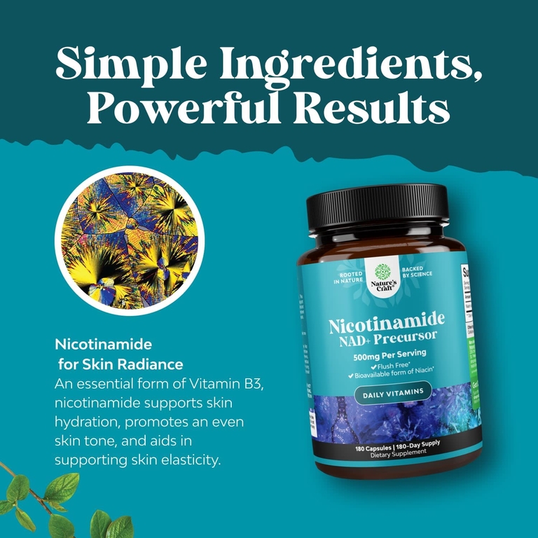 Nature's Craft, никотинамид, 500 мг, 180 капсул