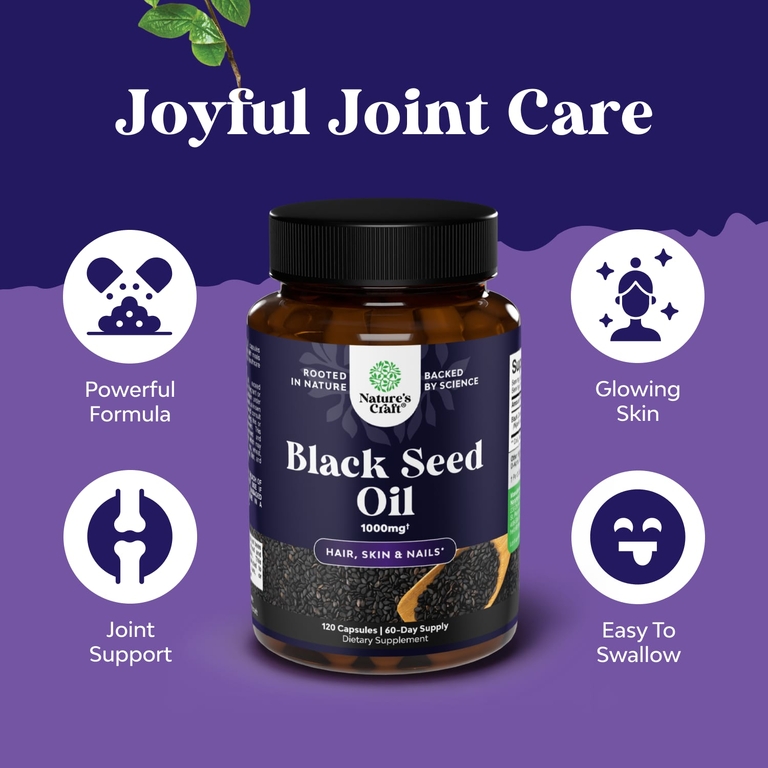 Nature's Craft, Масло черного тмина, 120 растительных капсул (500 мг на капсулу)