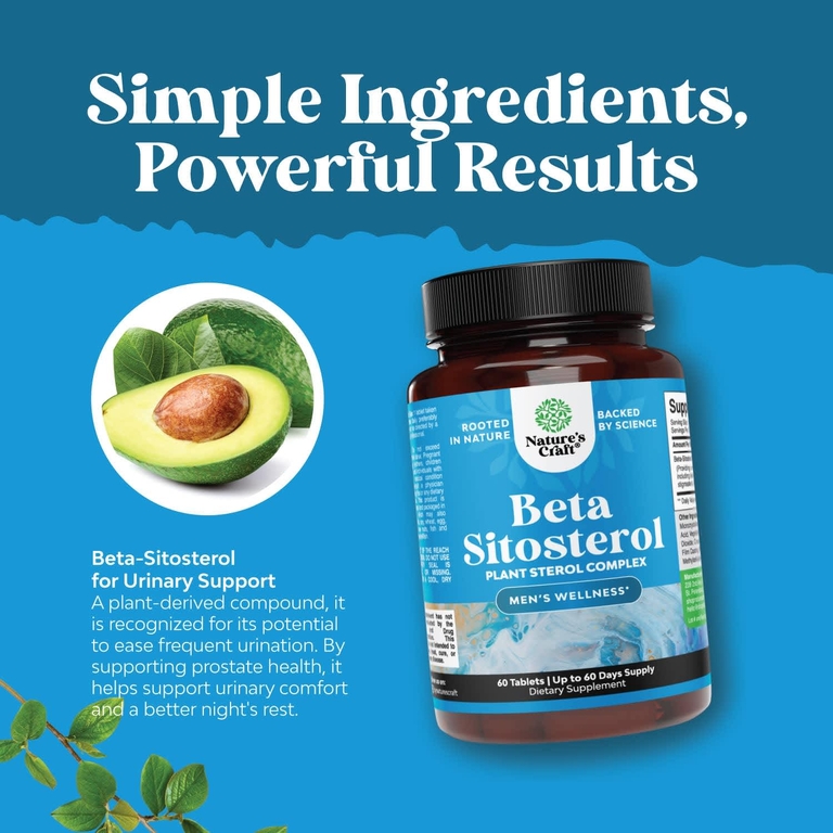 Nature's Craft, Men's Wellness, бета-ситостерол, 60 таблеток