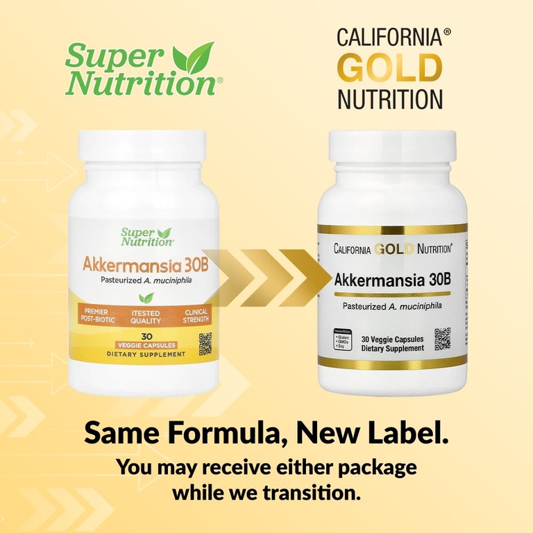 California Gold Nutrition, Akkermansia 30B, аккермансия, 30 вегетарианских капсул (150 мг в 1 капсуле)
