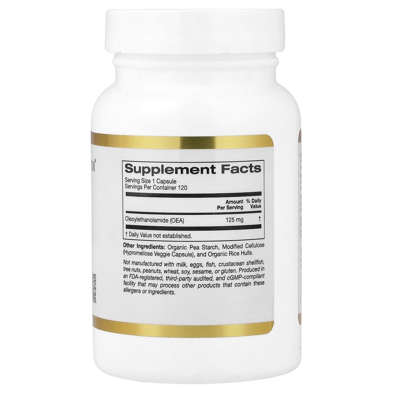 California Gold Nutrition, OЭA (олеоилэтаноламид), 125 мг, 120 растительных капсул