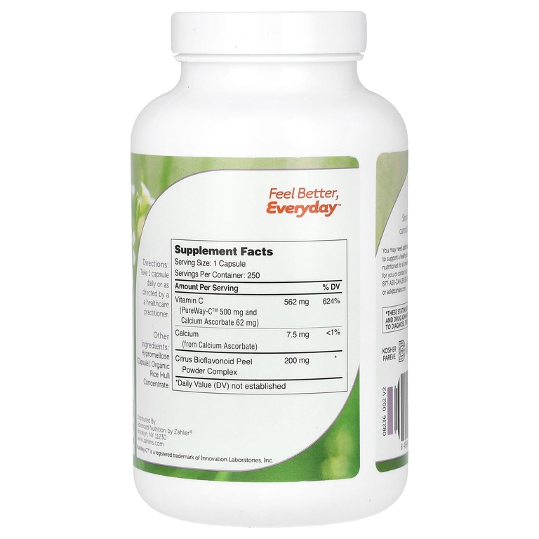 Zahler, PureWay-C, 500 мг, 250 капсул (Товар снят с продажи) 