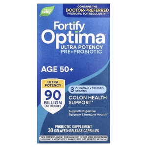 Nature's Way, пробиотик Optima®, Fortify® для людей старше 50 лет, 90 млрд КОЕ, 30 капсул с отсроченным высвобождением