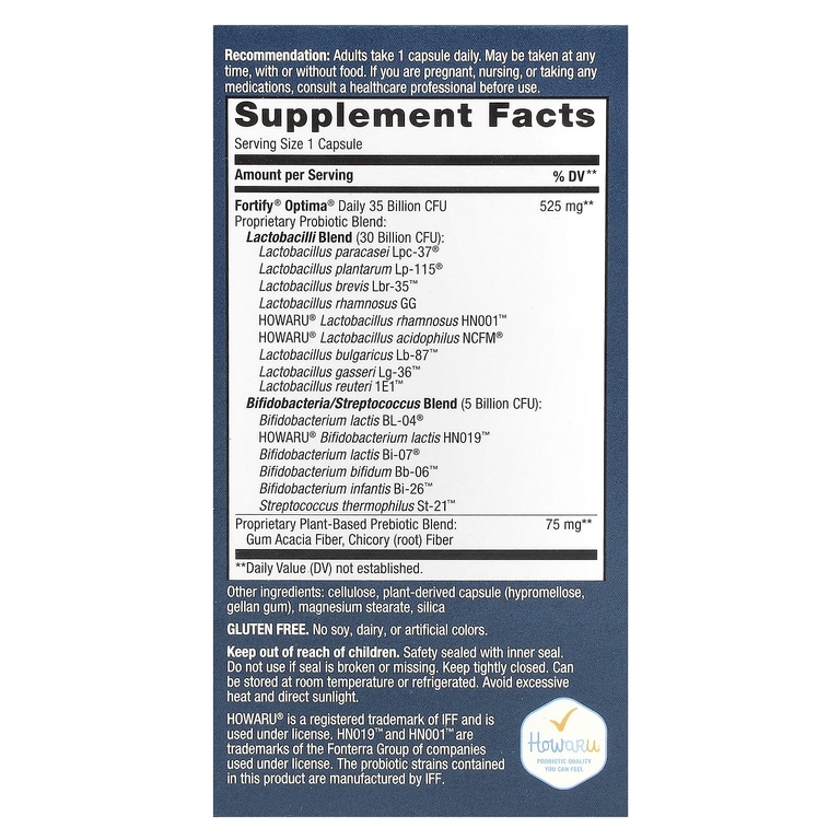 Nature's Way, Optima® Probiotic, Fortify®, для кишечника, 35 млрд, 30 капсул с отсроченным высвобождением