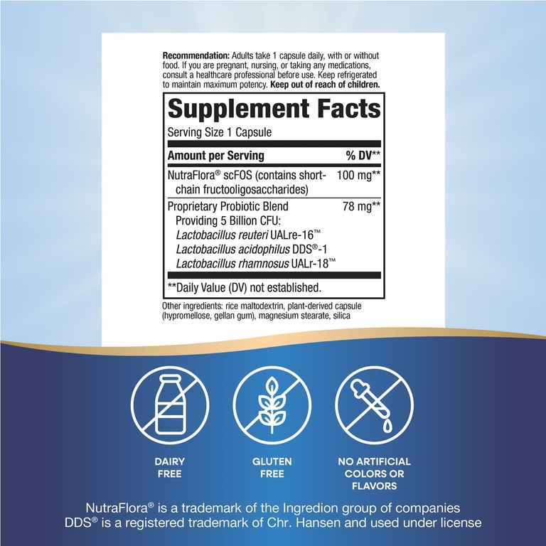 Nature's Way, Primadophilus® Reuteri, пробиотик, 5 млрд КОЕ, 30 капсул