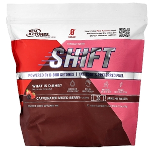 Real Ketones, Shift, ягодное ассорти с кофеином, 30 пакетиков по 7,3 г (0,26 унции) каждый