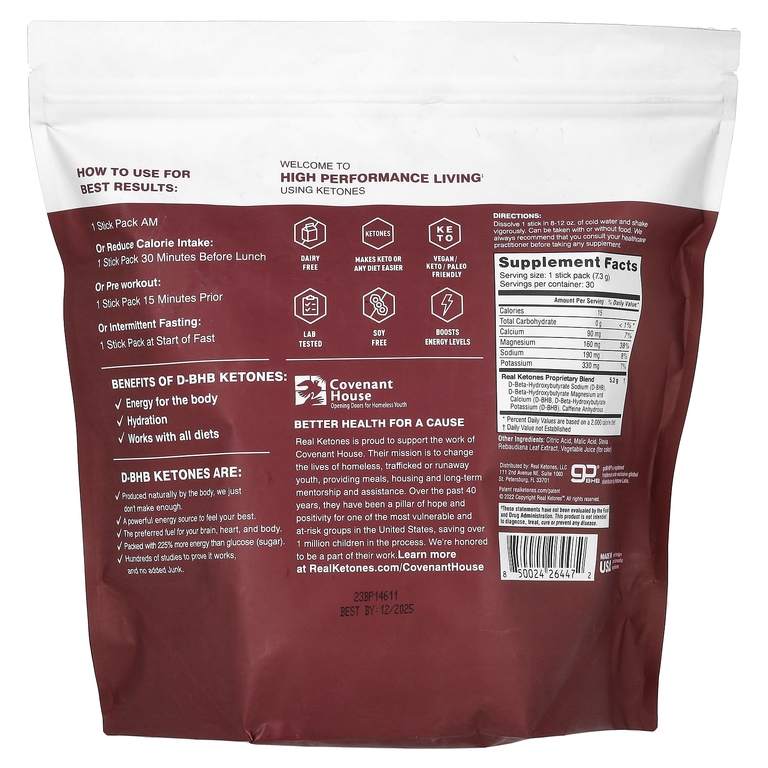 Real Ketones, Shift, ягодное ассорти с кофеином, 30 пакетиков по 7,3 г (0,26 унции) каждый