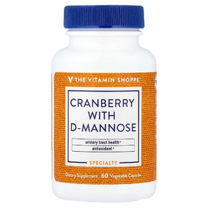 The Vitamin Shoppe, клюква с D-маннозой, 60 растительных капсул