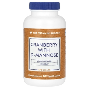 The Vitamin Shoppe, клюква с D-маннозой, 120 растительных капсул