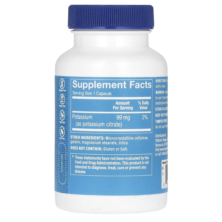 The Vitamin Shoppe, цитрат калия, 99 мг, 100 капсул (Товар снят с продажи) 