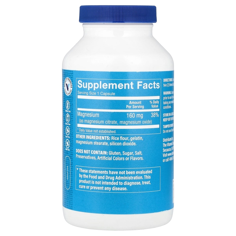 The Vitamin Shoppe, комплекс цитрата магния, 160 мг, 300 капсул