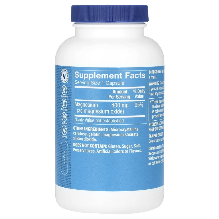The Vitamin Shoppe, оксид магния, 400 мг, 200 капсул