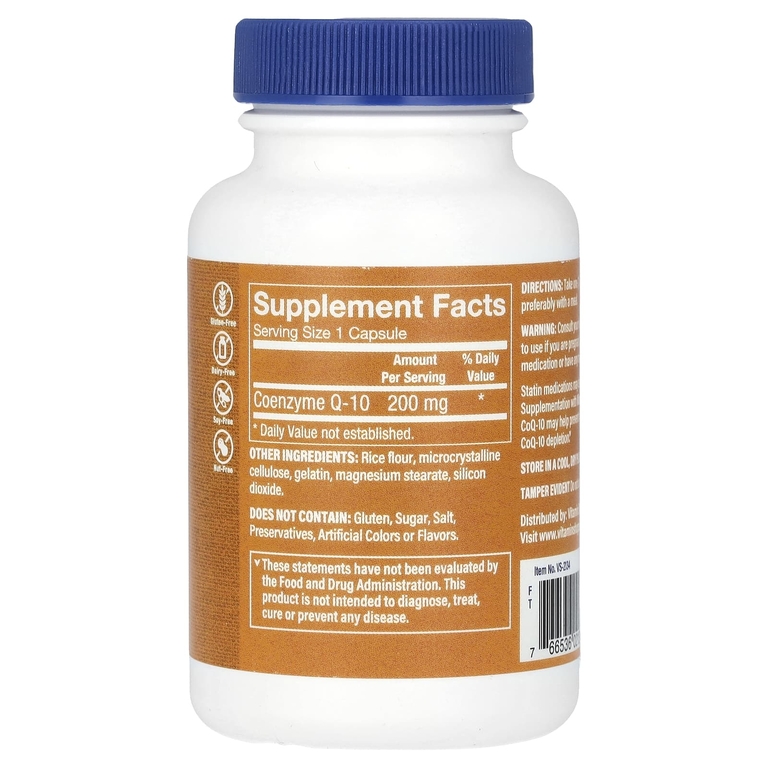 The Vitamin Shoppe, коэнзим Q10, 200 мг, 60 капсул