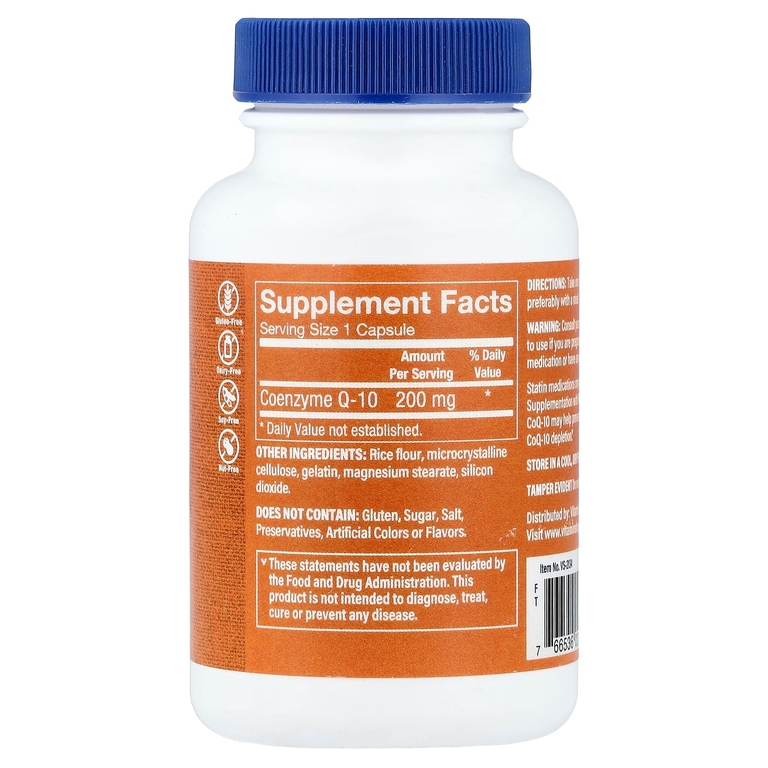 The Vitamin Shoppe, коэнзим Q10, 200 мг, 60 капсул