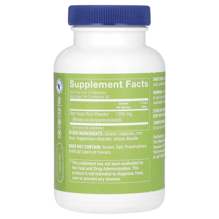 The Vitamin Shoppe, красный ферментированный рис, 120 капсул (600 мг в 1 капсуле)