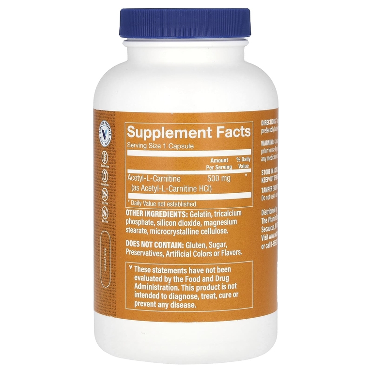 The Vitamin Shoppe, ацетил-L-карнитин, 500 мг, 240 капсул