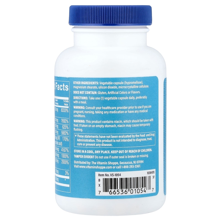 The Vitamin Shoppe, B-Complex 100, витамины группы B, 100 растительных капсул