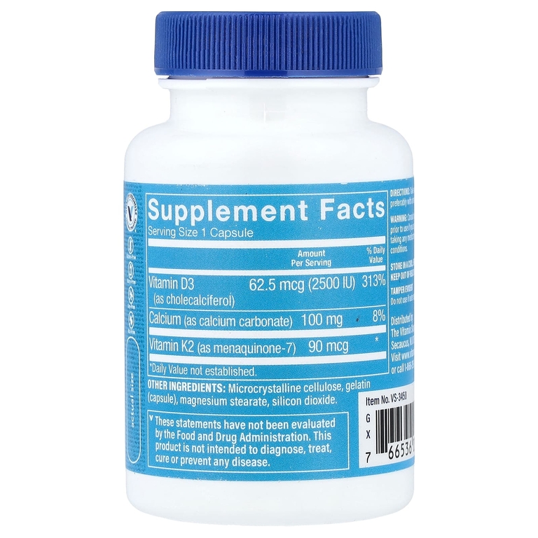 The Vitamin Shoppe, витамины D3 и К2, 60 капсул