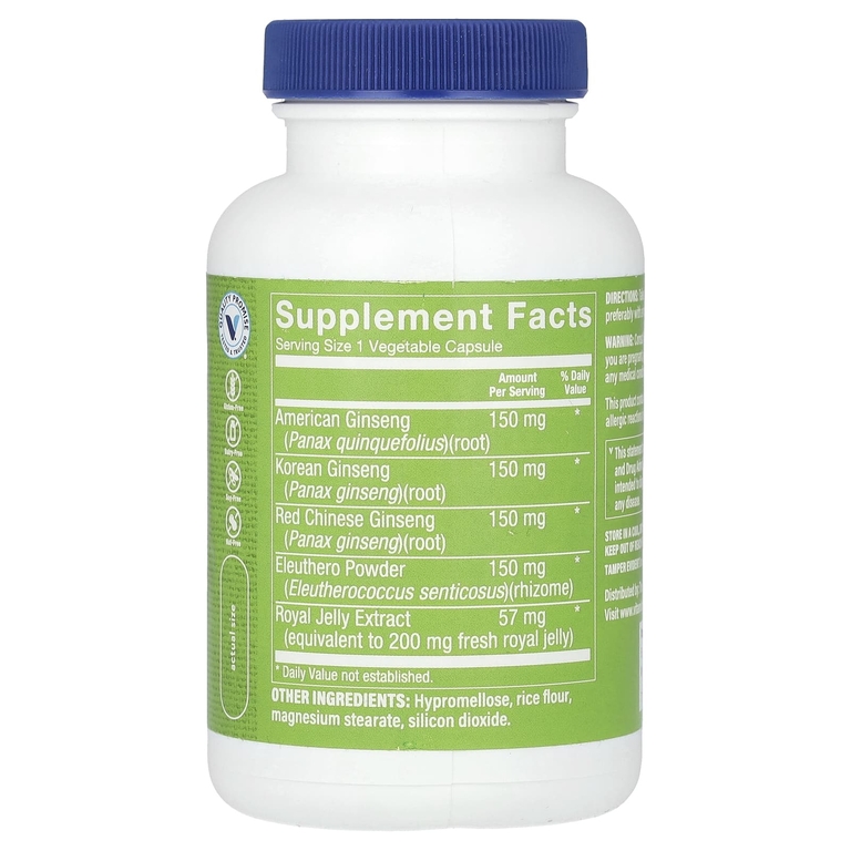 The Vitamin Shoppe, комплекс с женьшенем, 120 растительных капсул (Товар снят с продажи) 