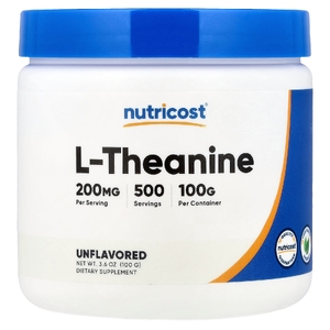 Nutricost, L-теанин, без добавок, 100 г (3,6 унции)