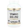 California Gold Nutrition, витамины D3 и К2, 240 растительных капсул