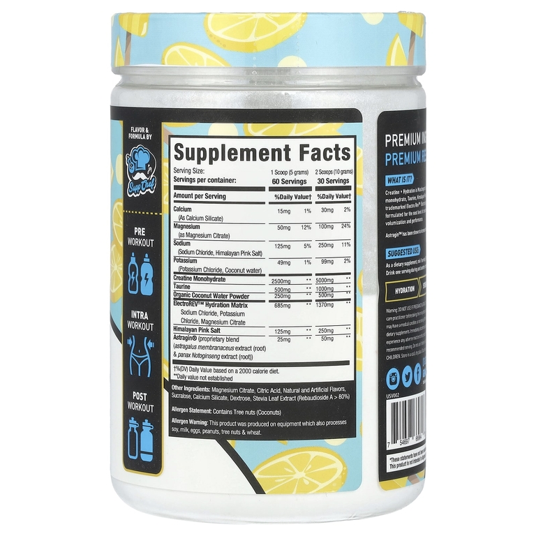 MuscleSport, креатин и увлажнение, продукт с итальянским лимоном, 300 г (10,58 унции) (Товар снят с продажи) 