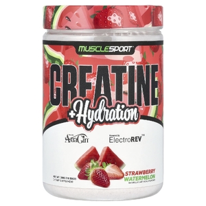 MuscleSport, Creatine + Hydration, клубника и арбуз, 300 г (10,58 унции) (Товар снят с продажи) 