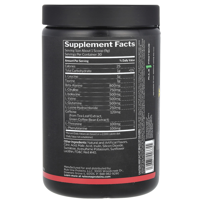 Rule One Proteins, Energized Amino, аминокислоты, со вкусом арбуза, 270 г (9,52 унции)