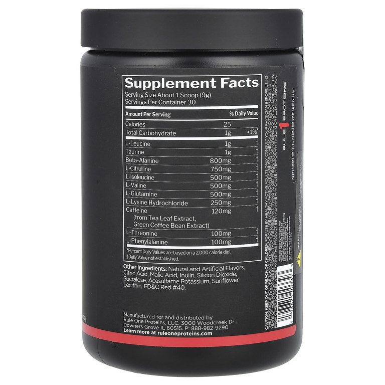 Rule One Proteins, Energized Amino, фруктовый пунш, 270 г (9,52 унции) (Товар снят с продажи) 